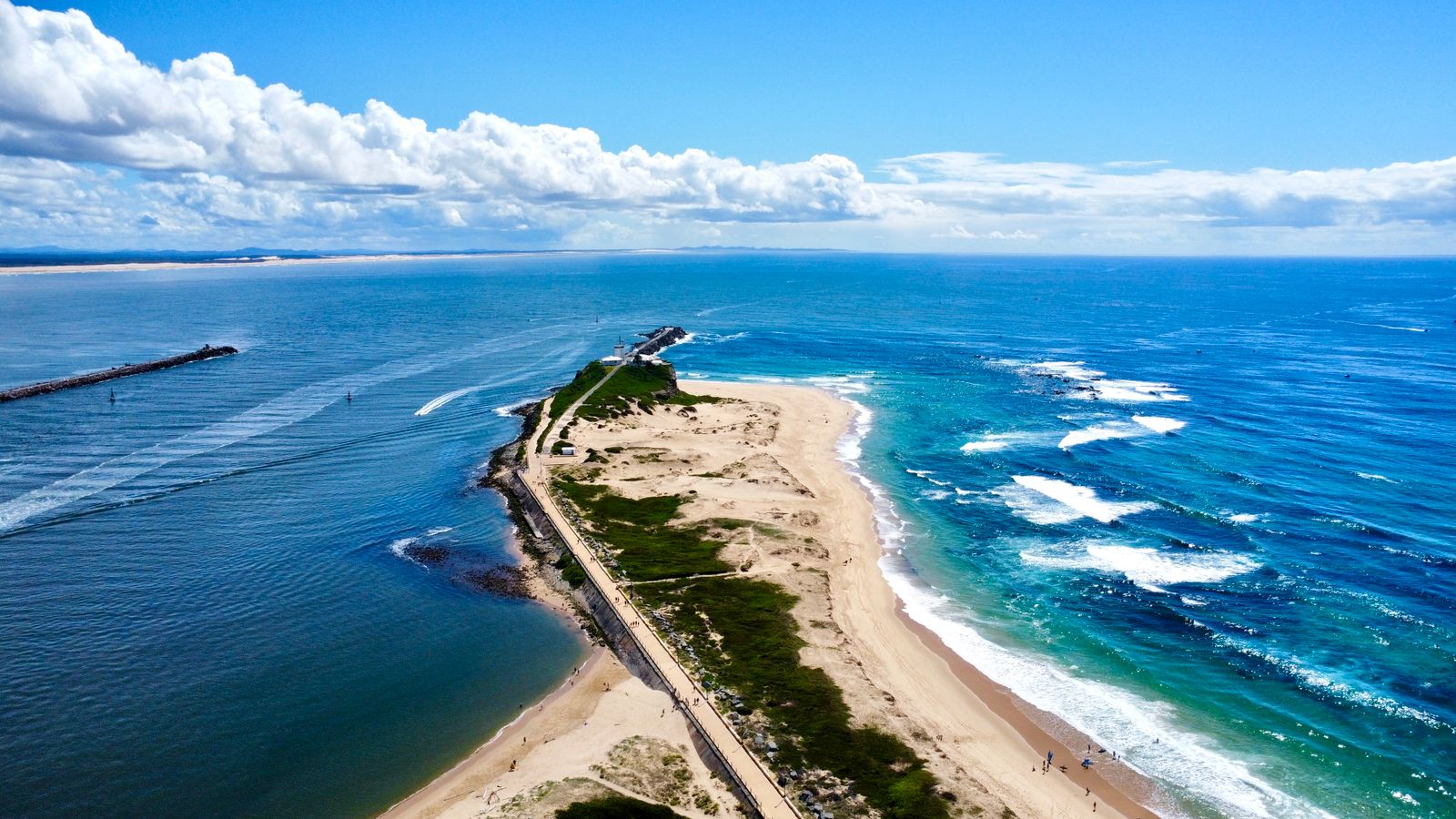 Aerial coastline near Newcastle